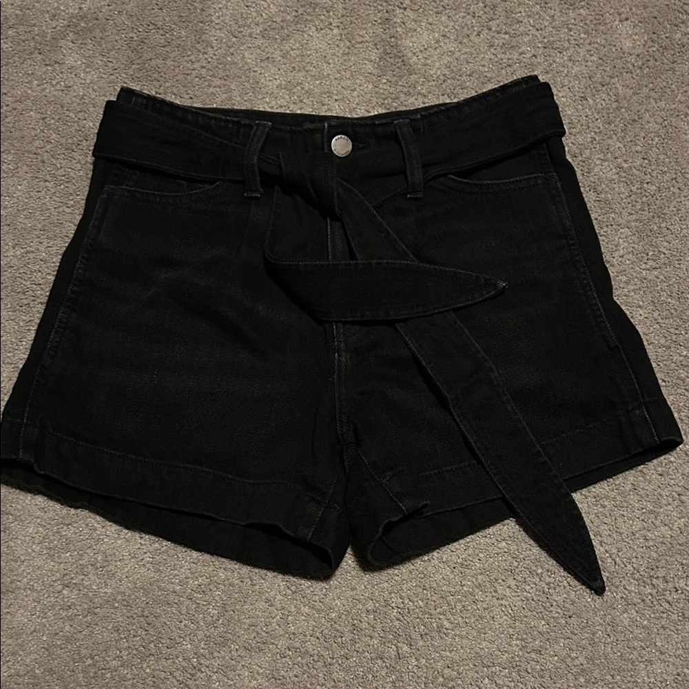 Banana Republic High Waist Black Tie Shorts